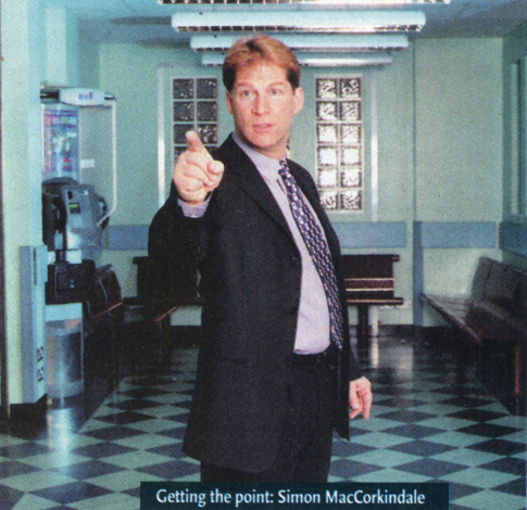 Simon MacCorkindale as Harry Harper in Casualty